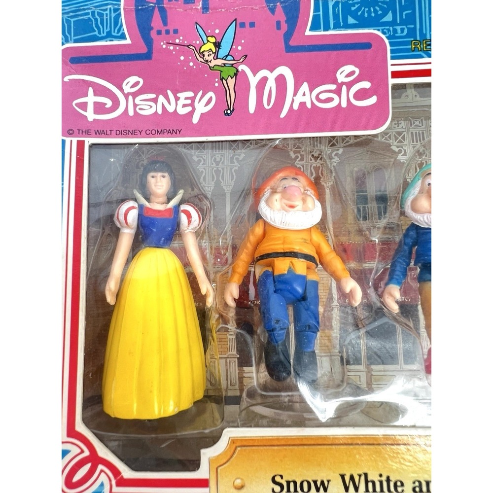 NEW 1988 Vintage Disney Magic Town Square Friends Snow White & 3 Dwarfs 60305 - Picture 5 of 8